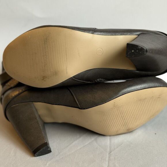 STEVE MADDEN MADDEN GIRL PLAAZA BOOTS WOMENS 8 GREY ANKLE BOOTS HEELS - Picture 9 of 9